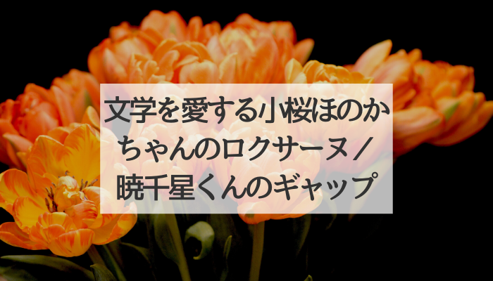 暁千星くんのギャップとこれからと 小桜ほのかちゃん文学を愛する人のメッセージ 聞いてちょうだいこんなヅカバナ